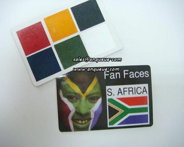 Country flag color Football Fans face paint card with low down price