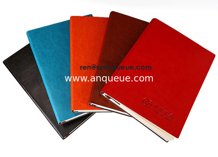 Custom soft leather Paper notebook with grey paper inside
