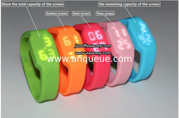 Fashion Colorful Digital Watch Waterproof Wristwatch Rubber Band