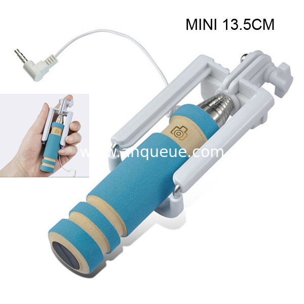 Hot selling wired 13.5cm mini pocket monopod selfie-stick various color